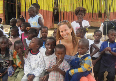 volunteer in field