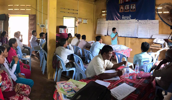 cambodian resident participate at community development project