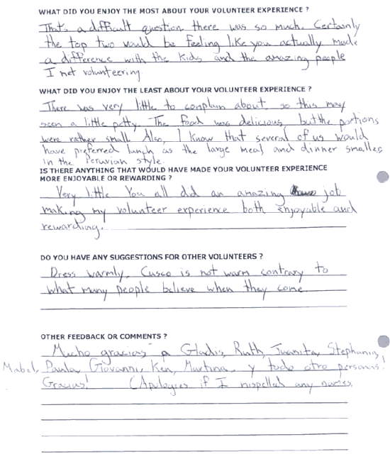 Volunteer in Peru Reviews- John Thomas2