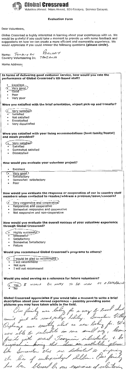 experience of voluntary work in tanzania- Jonathan Peachey