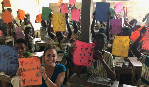 volunteer teaching at african school
