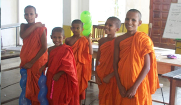 monk kids in srilanka monastary