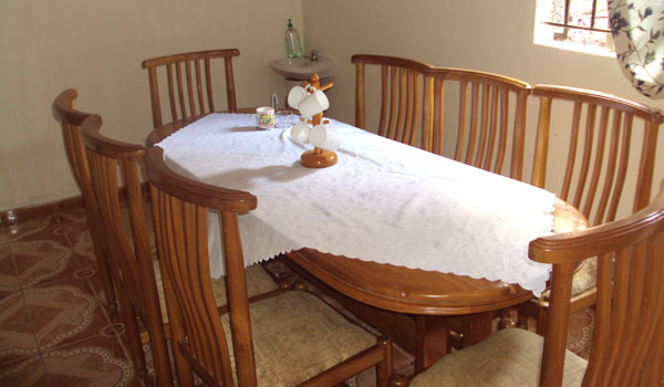 dinner table in host family house uganda